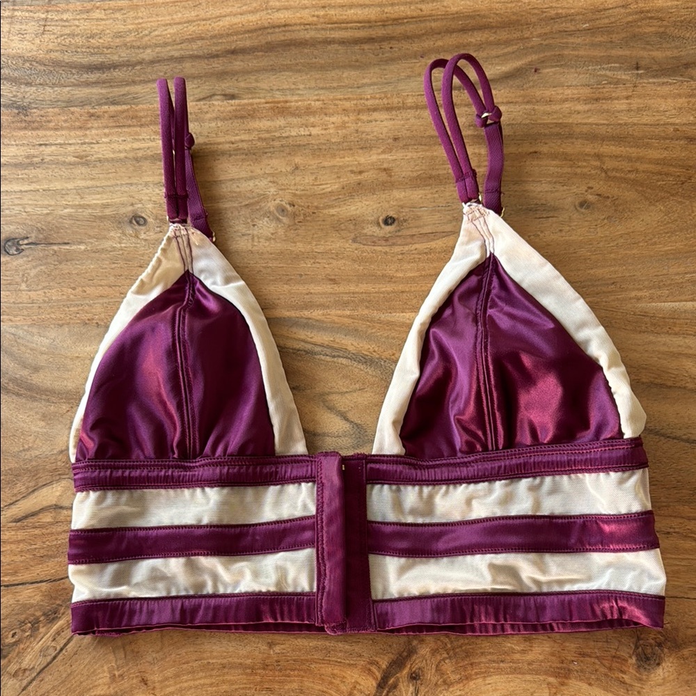 Purple and Cream Strappy Bralette